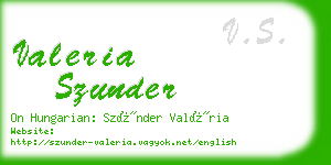 valeria szunder business card